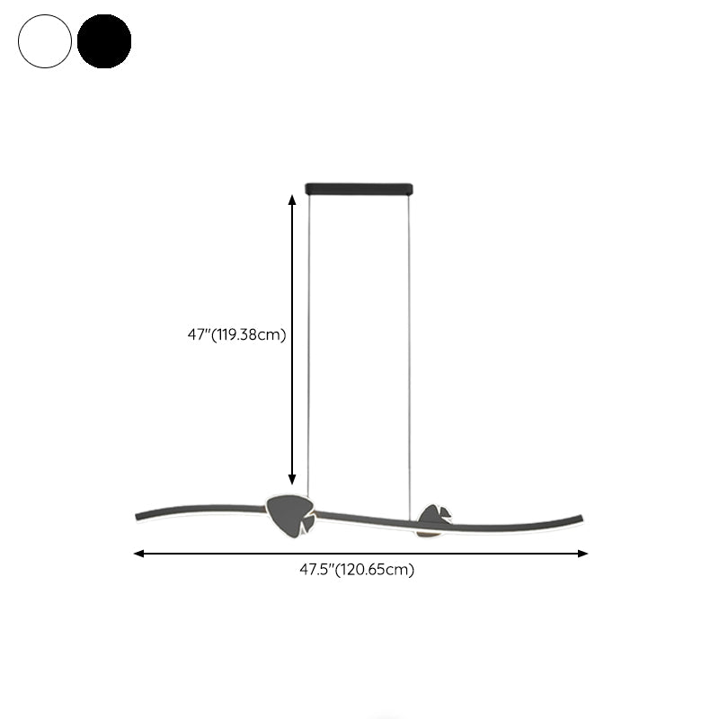 Modern Style Island Light LED Island Hanging Light with Acrylic Shade for Living Room
