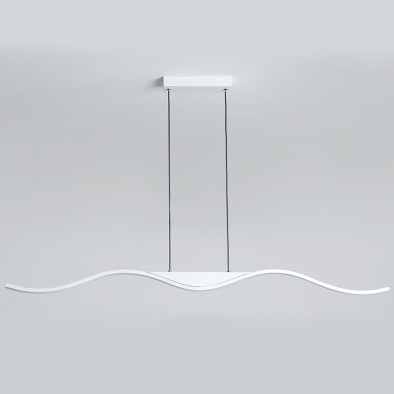 White Linear Kitchen Island Lighting Metal Square Ceiling Light for Living Room