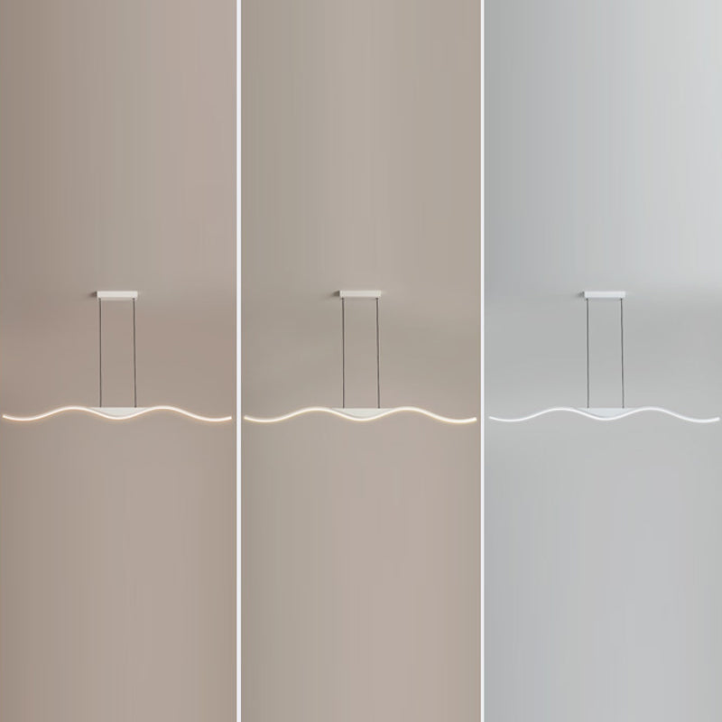 White Linear Kitchen Island Lighting Metal Square Ceiling Light for Living Room
