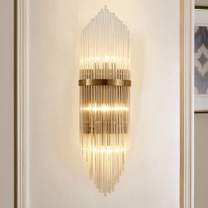 Unique Shape Wall Light Fixture Modern Crystal Wall Mounted Lighting in Gold Finish