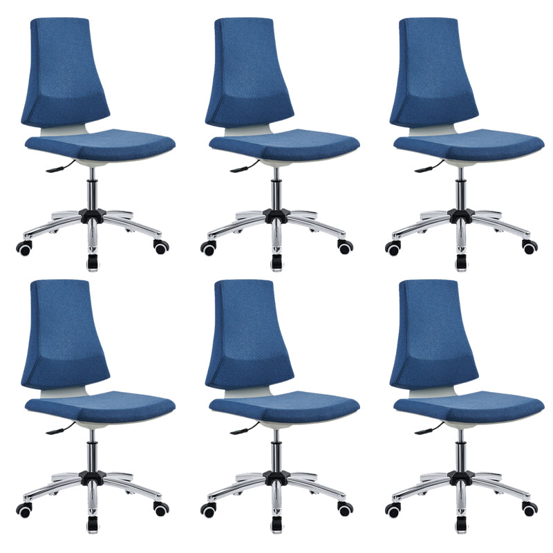 Mid Back Home Office Chair Modern Armless Upholstered Conference Chair