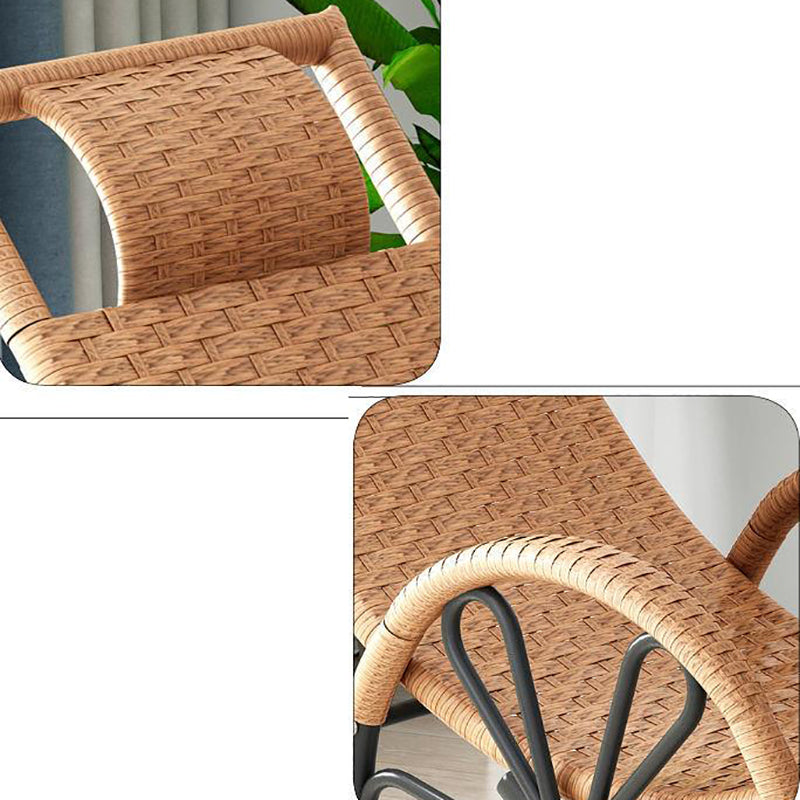 Modern Rocking Chair Wicker Solid Color Metal Chair Legs Porch Rocking Chair