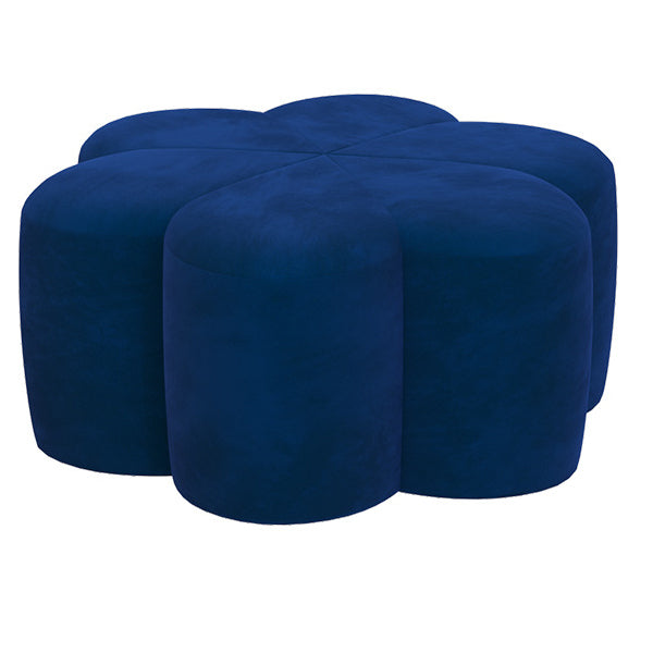 Flower Shape Pouf Velvet Pure Color Scratch Resistant Upholstered Pouf