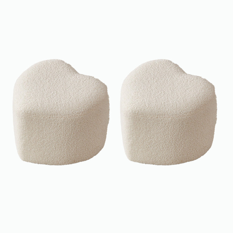 Contemporary Pouf Solid Color Sherpa Heart Shape Fade Resistant Pouf