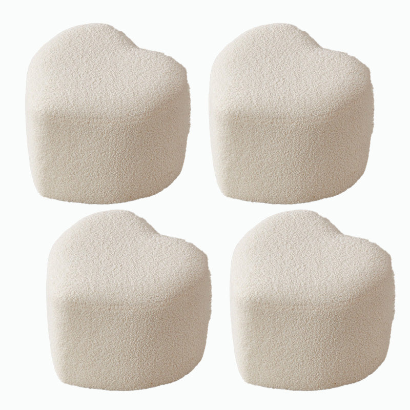 Contemporary Pouf Solid Color Sherpa Heart Shape Fade Resistant Pouf