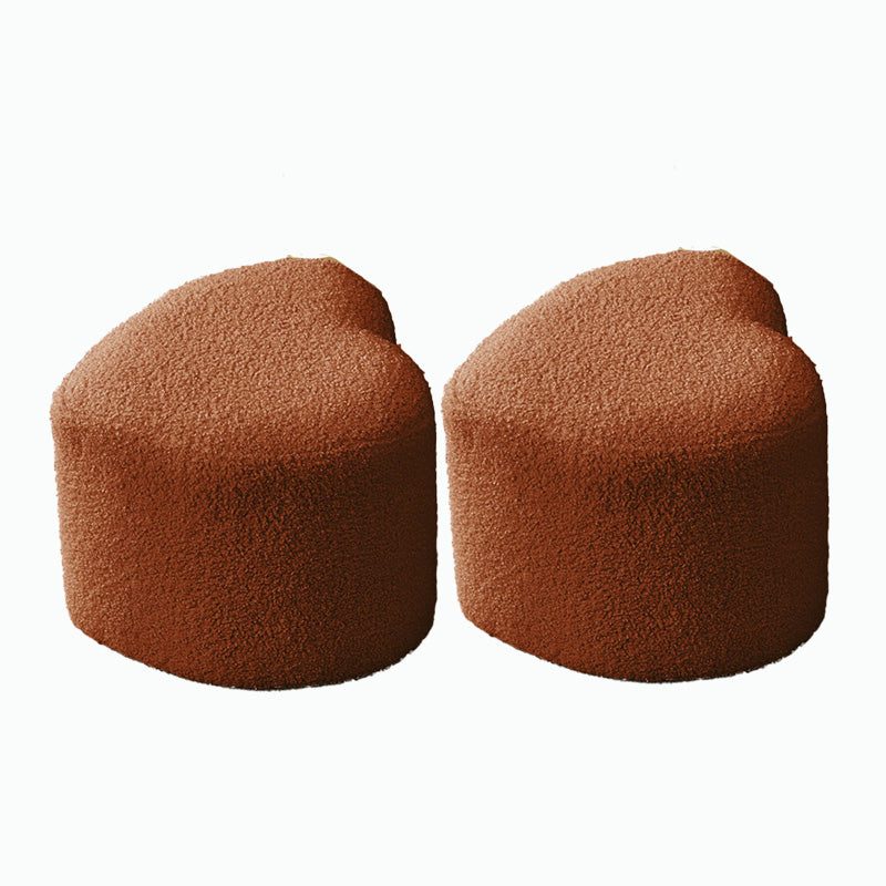 Contemporary Pouf Solid Color Sherpa Heart Shape Fade Resistant Pouf