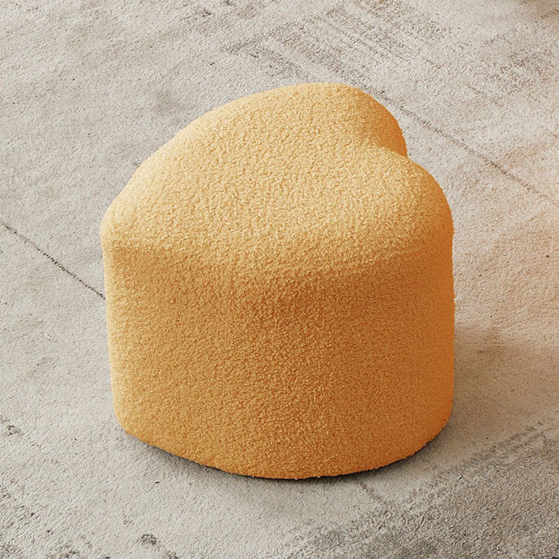 Contemporary Pouf Solid Color Sherpa Heart Shape Fade Resistant Pouf