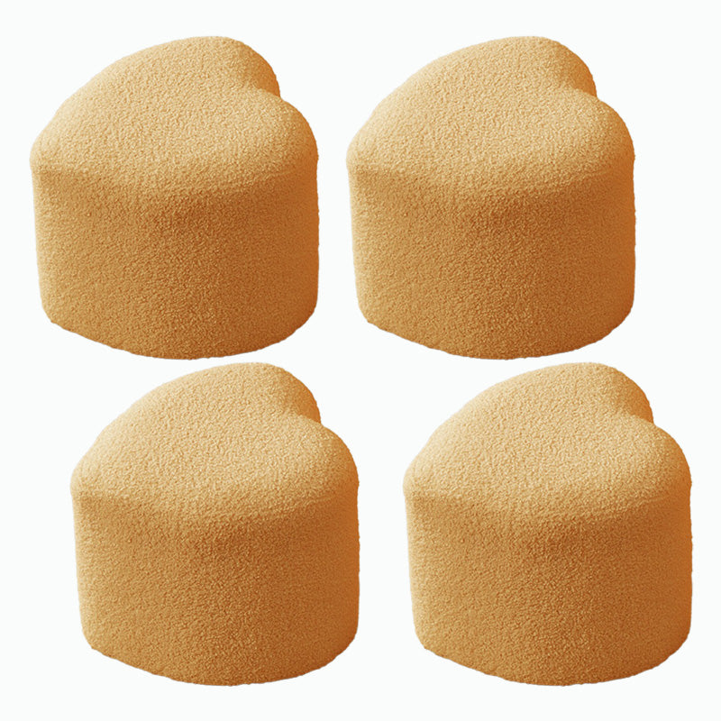 Contemporary Pouf Solid Color Sherpa Heart Shape Fade Resistant Pouf