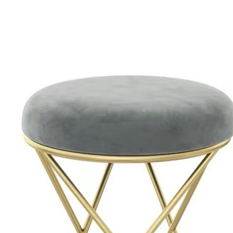 Round Ottoman Scratch Resistant Modern Pure Color Upholstered Ottoman