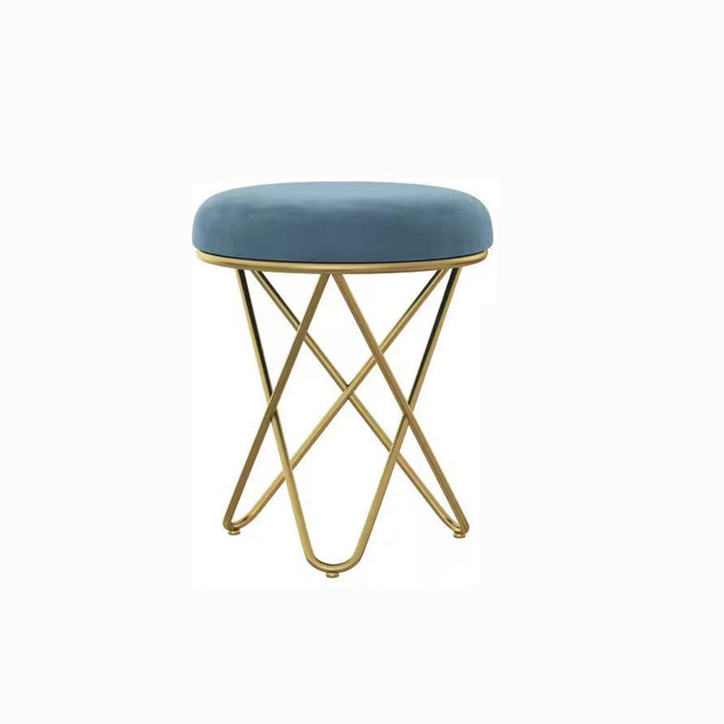 Round Ottoman Scratch Resistant Modern Pure Color Upholstered Ottoman