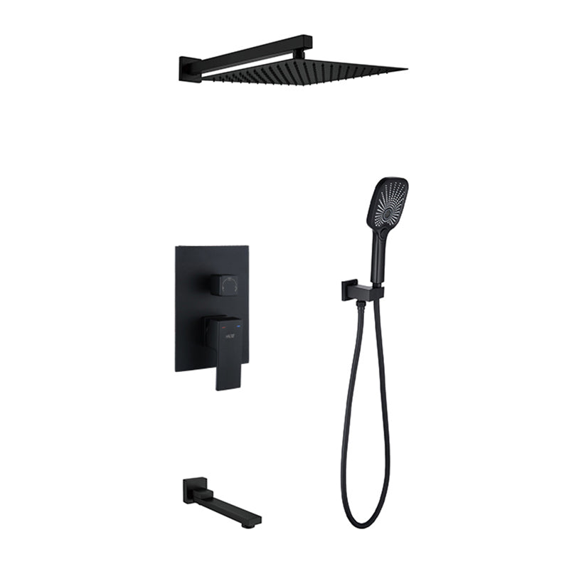Modern Shower Set Brass Square Temperature Control Shower System