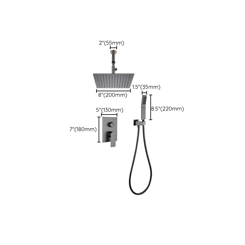 Modern Shower Trim Brass Handheld Shower Head Ceiling Mounted Shower System