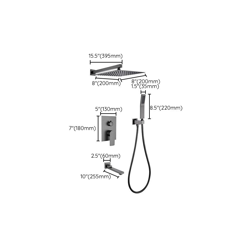 Modern Shower Trim Brass Handheld Shower Head Ceiling Mounted Shower System