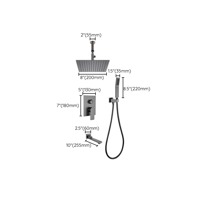 Modern Shower Trim Brass Handheld Shower Head Ceiling Mounted Shower System