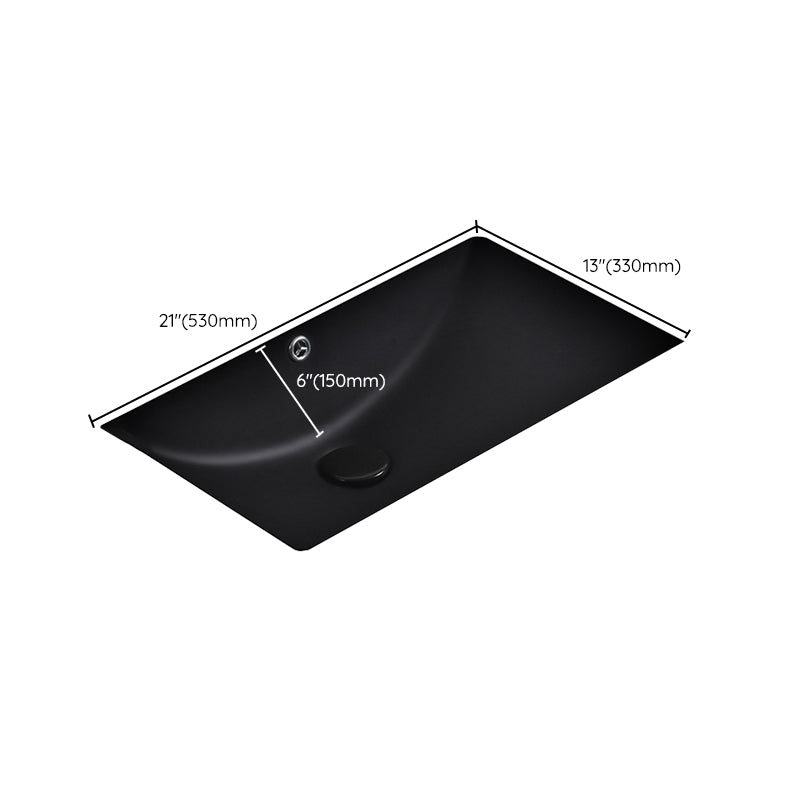 Black Undermount Vanity Sink Modern Porcelain Undermount Vanity Sink