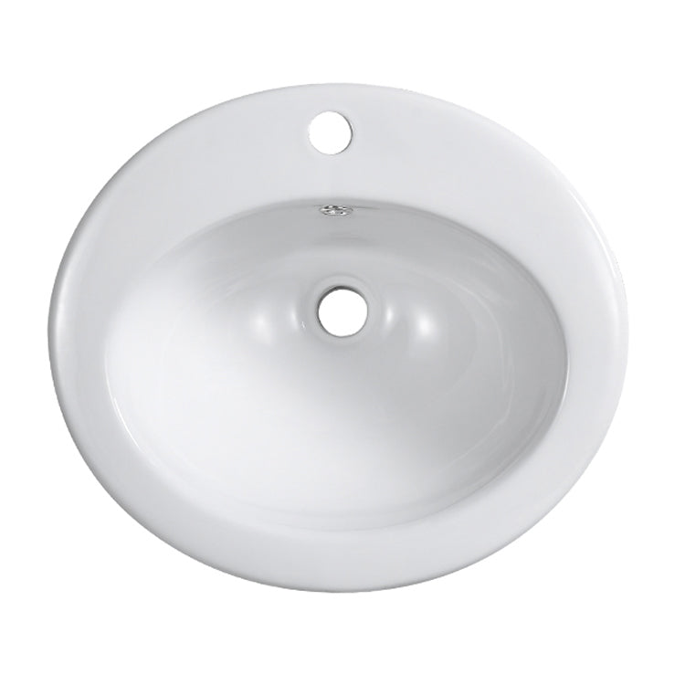 Traditional Wash Stand Oval Shape Porcelain with Pop-Up Drain Vessel Bathroom Sink