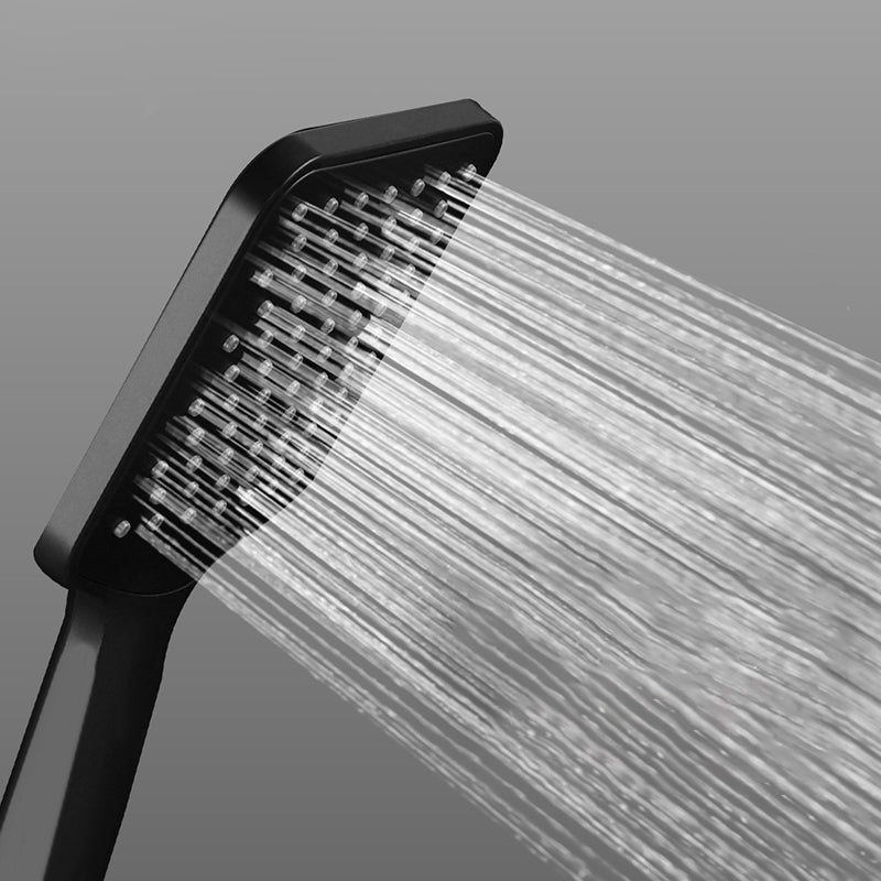 Modern Square Matte Black Shower Head Rain Fall Shower Head Combo