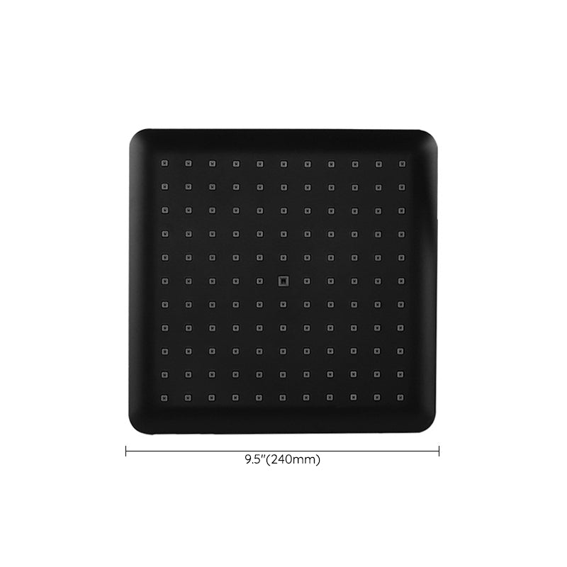 Modern Square Matte Black Shower Head Rain Fall Shower Head Combo