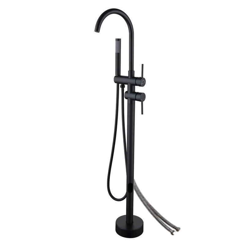 Floor Mounted Metal Freestanding Tub Filler High Arc Freestanding Faucet