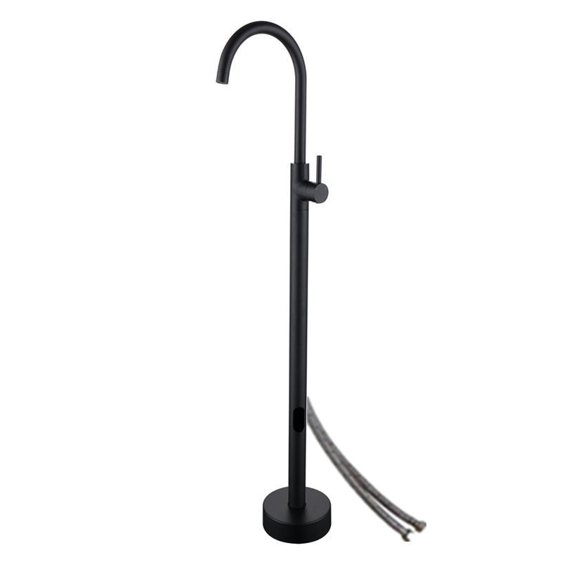Floor Mounted Metal Freestanding Tub Filler High Arc Freestanding Faucet
