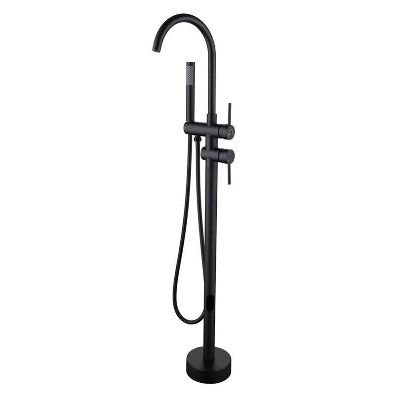 Floor Mounted Metal Freestanding Tub Filler High Arc Freestanding Faucet
