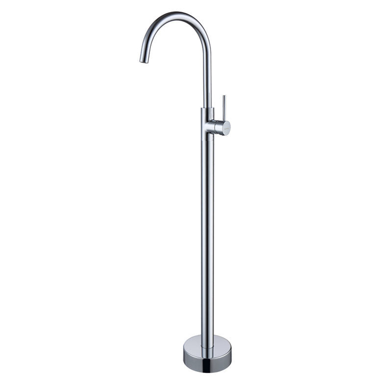 Floor Mounted Metal Freestanding Tub Filler High Arc Freestanding Faucet