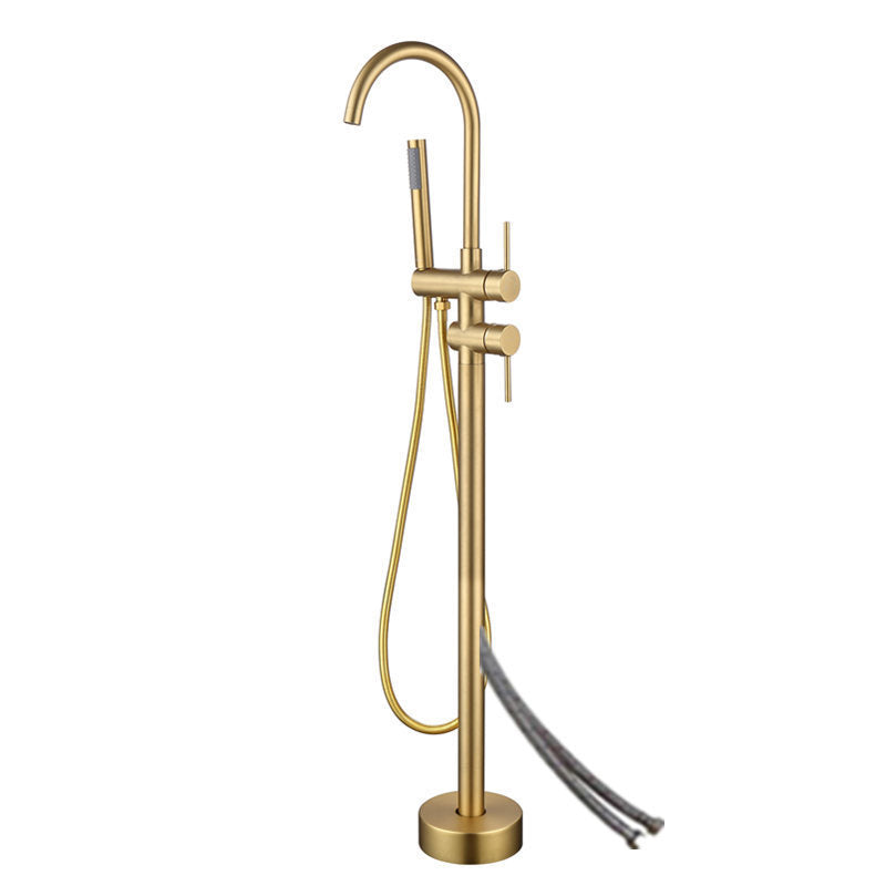 Floor Mounted Metal Freestanding Tub Filler High Arc Freestanding Faucet