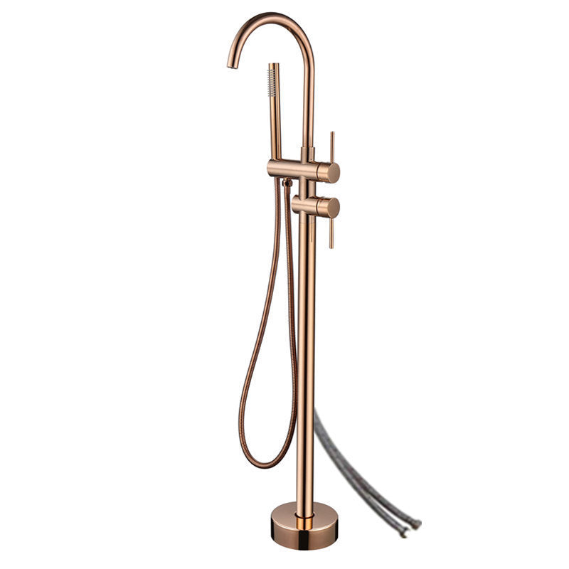 Floor Mounted Metal Freestanding Tub Filler High Arc Freestanding Faucet