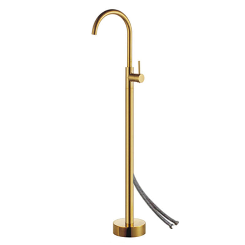 Floor Mounted Metal Freestanding Tub Filler High Arc Freestanding Faucet