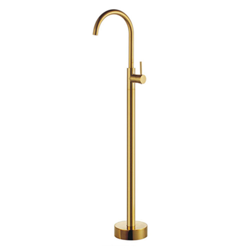 Floor Mounted Metal Freestanding Tub Filler High Arc Freestanding Faucet