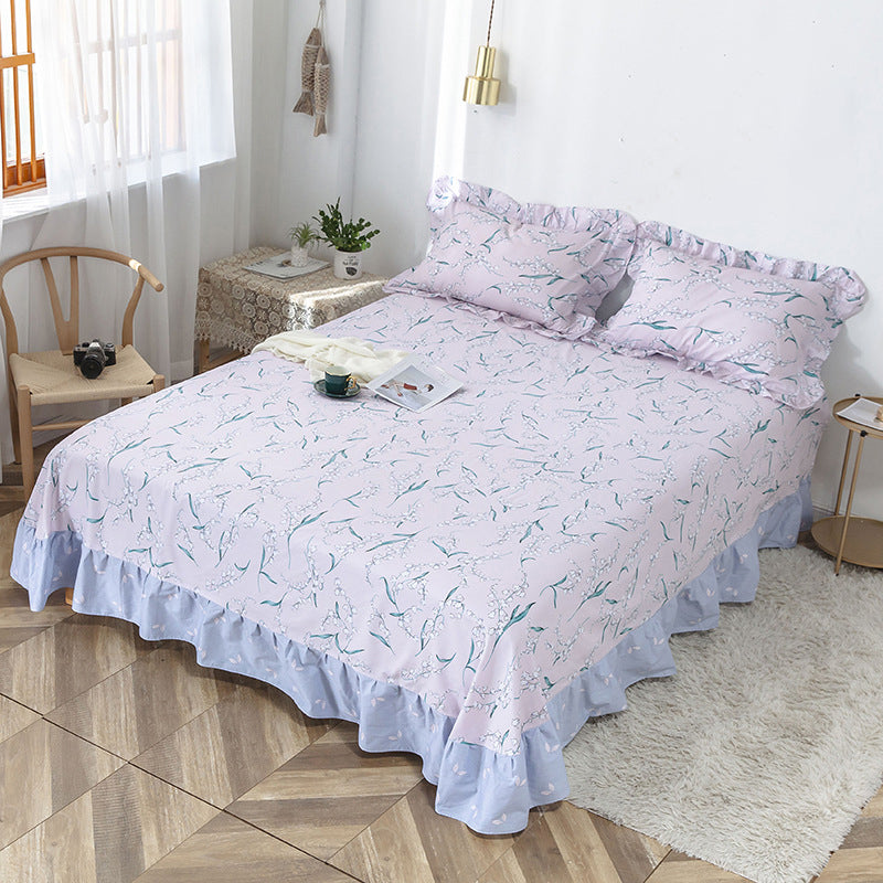 1 and 3-Piece Bed Sheet Plain Weave Floral Cotton Bed Sheet Queen