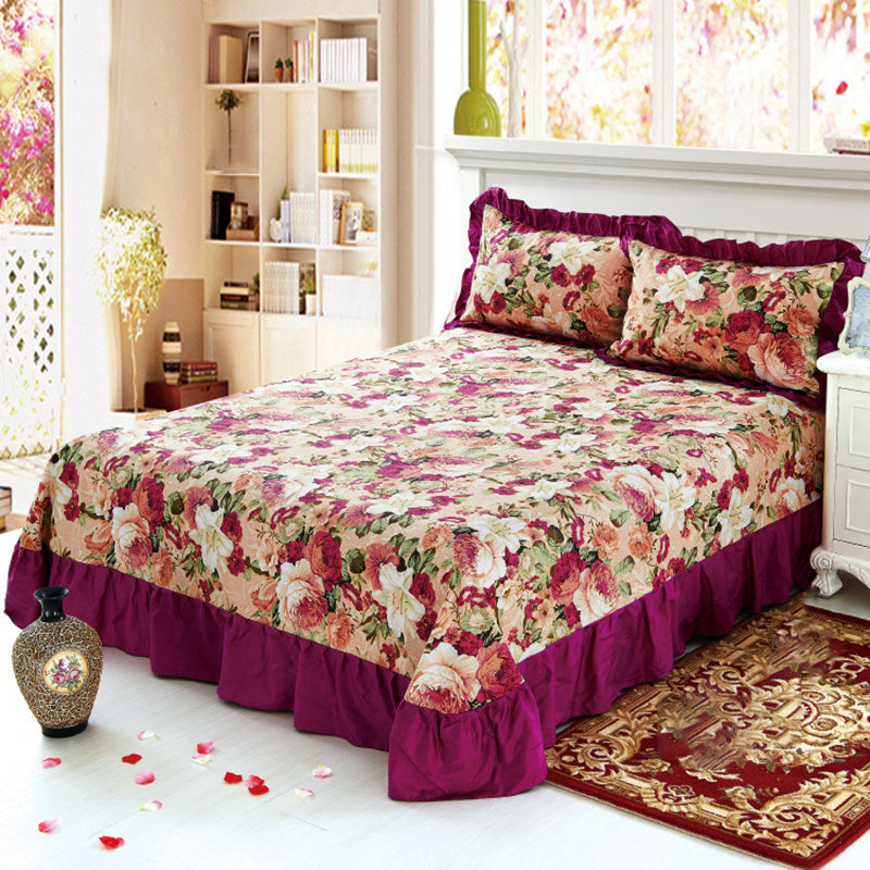 1 and 3-Piece Bed Sheet Plain Weave Floral Cotton Bed Sheet Queen