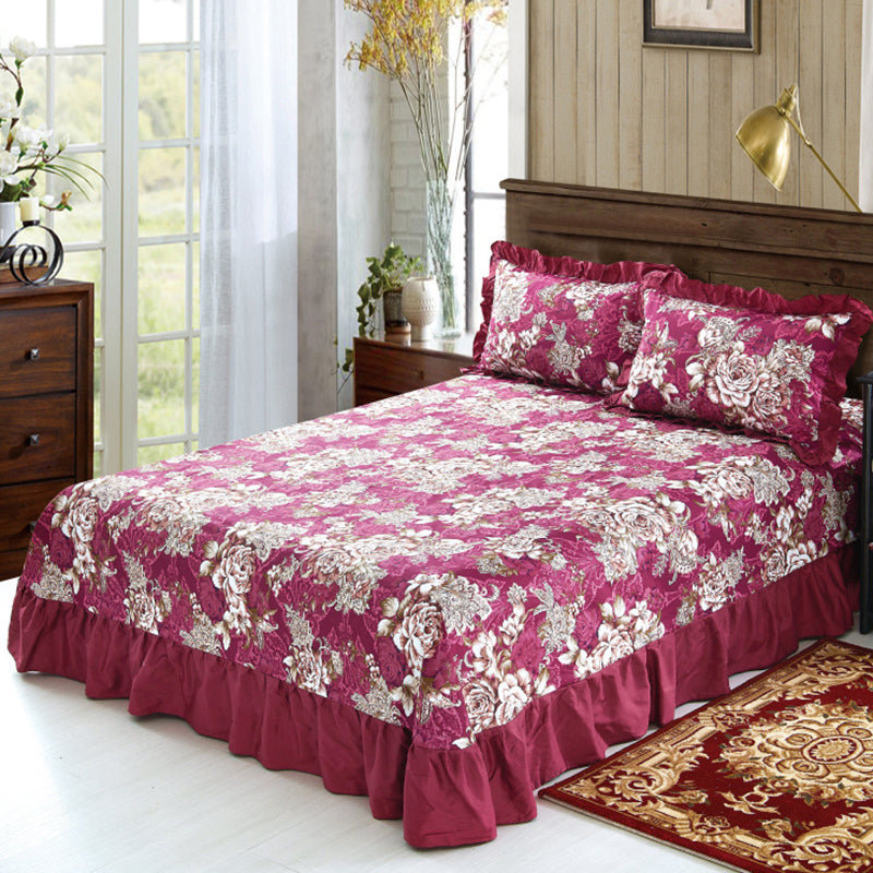 1 and 3-Piece Bed Sheet Plain Weave Floral Cotton Bed Sheet Queen