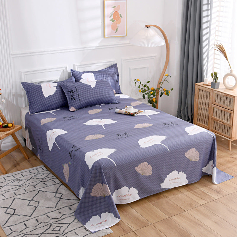 Floral and Striped Bed Sheet Polyester Queen and Twin Sheets Set