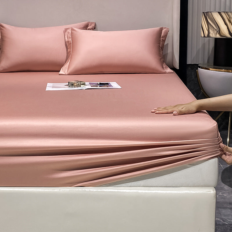 Solid Color Fitted Sheet Standard Pocket Bed Sheet Breathable Sheet