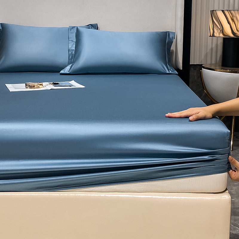 Solid Color Fitted Sheet Standard Pocket Bed Sheet Breathable Sheet