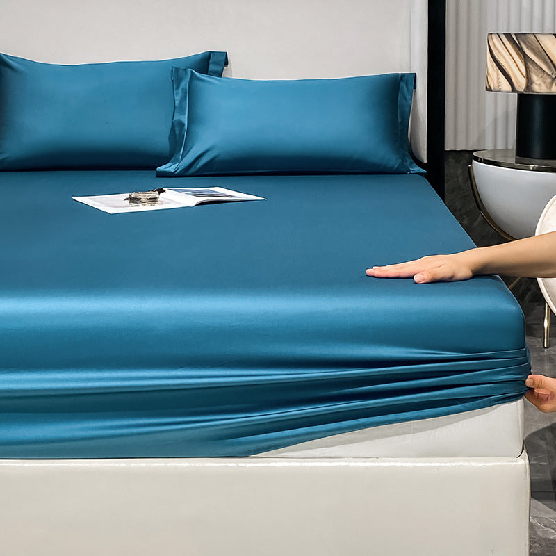 Solid Color Fitted Sheet Standard Pocket Bed Sheet Breathable Sheet