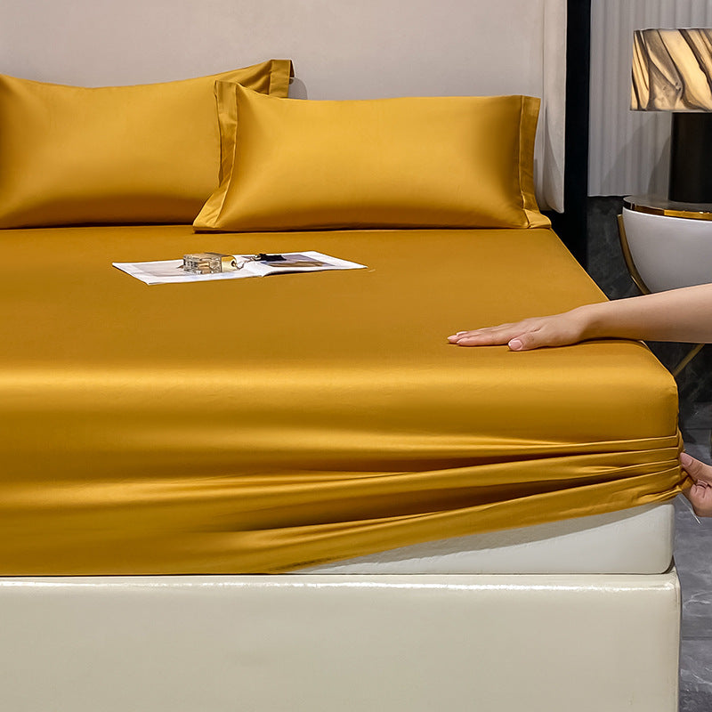 Solid Color Fitted Sheet Standard Pocket Bed Sheet Breathable Sheet