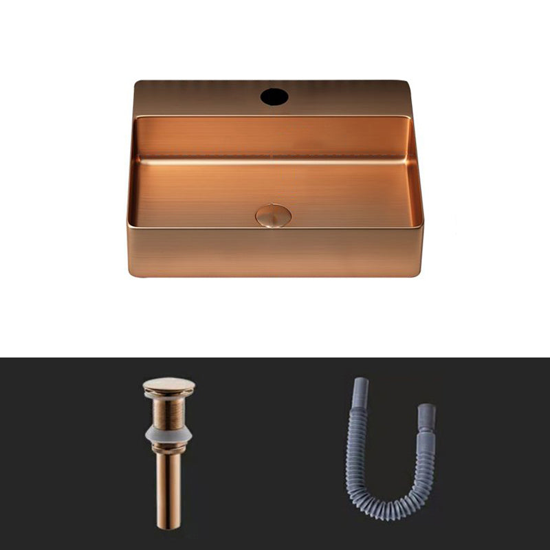 Modern Bathroom Sink Rectangular Bathroom Sink with Basin and Faucet