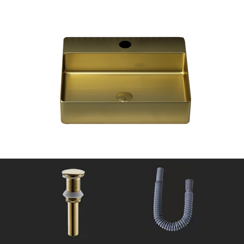 Modern Bathroom Sink Rectangular Bathroom Sink with Basin and Faucet