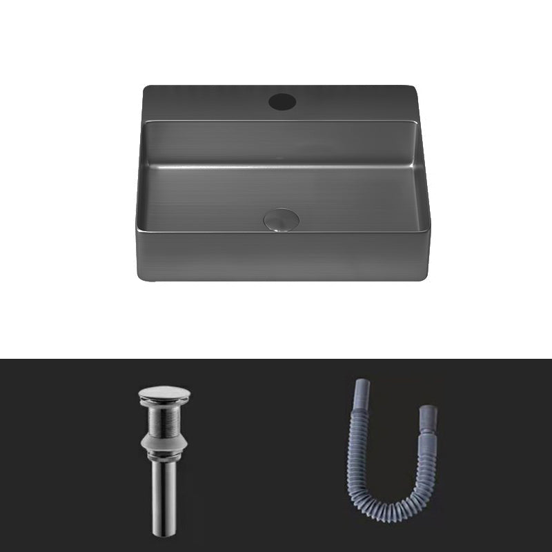 Modern Bathroom Sink Rectangular Bathroom Sink with Basin and Faucet
