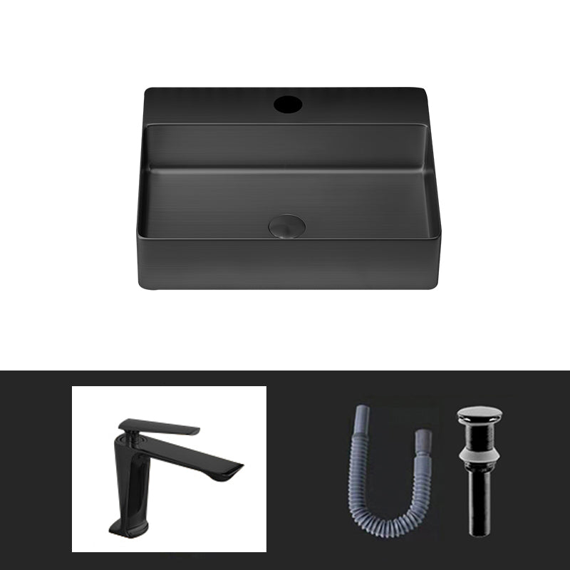 Modern Bathroom Sink Rectangular Bathroom Sink with Basin and Faucet