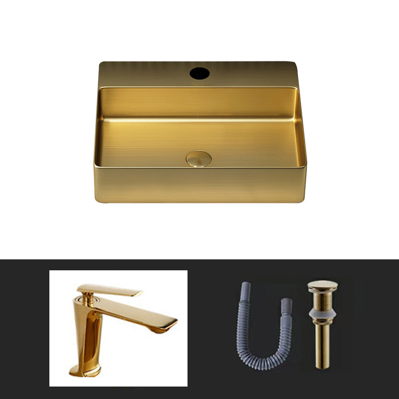 Modern Bathroom Sink Rectangular Bathroom Sink with Basin and Faucet