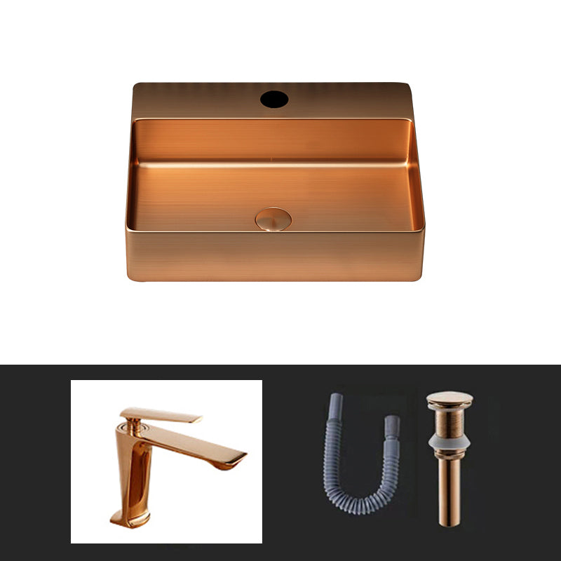 Modern Bathroom Sink Rectangular Bathroom Sink with Basin and Faucet