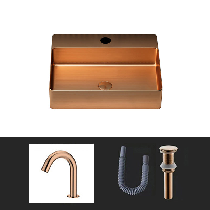 Modern Bathroom Sink Rectangular Bathroom Sink with Basin and Faucet