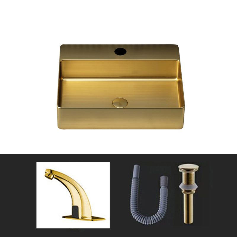 Modern Bathroom Sink Rectangular Bathroom Sink with Basin and Faucet