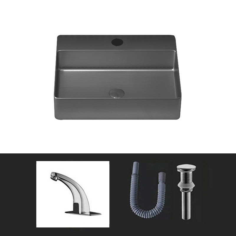 Modern Bathroom Sink Rectangular Bathroom Sink with Basin and Faucet