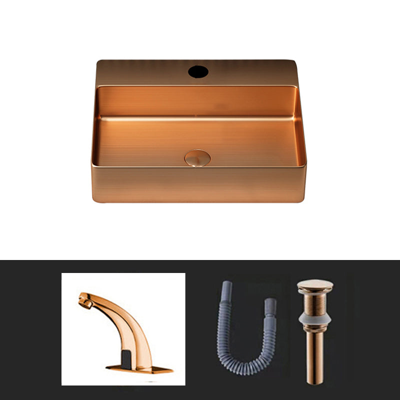 Modern Bathroom Sink Rectangular Bathroom Sink with Basin and Faucet