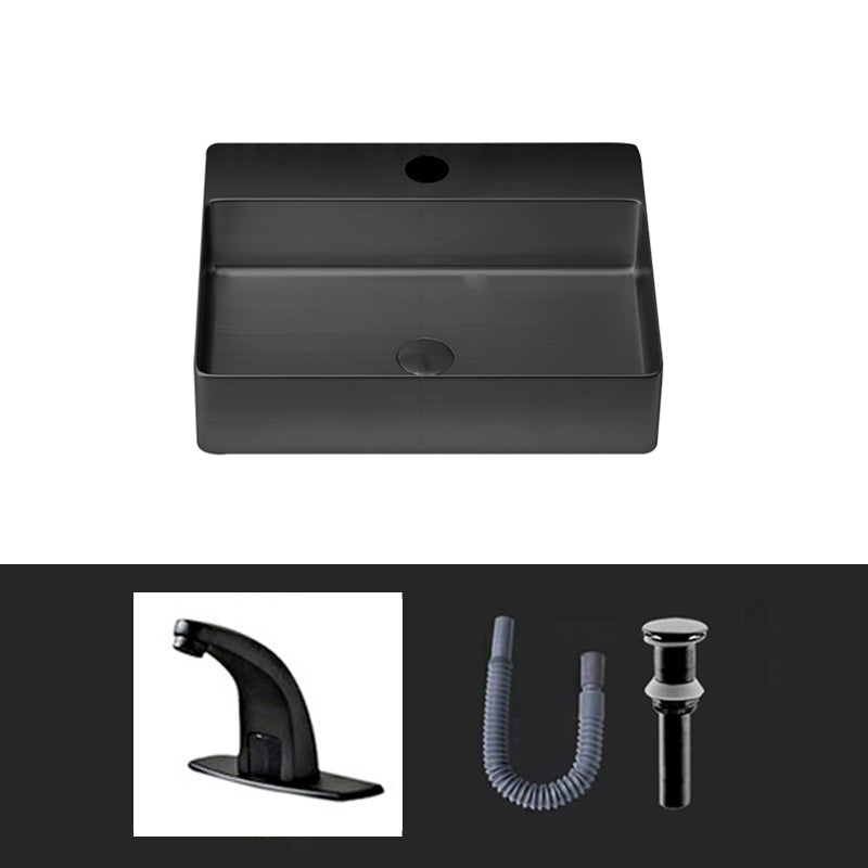 Modern Bathroom Sink Rectangular Bathroom Sink with Basin and Faucet