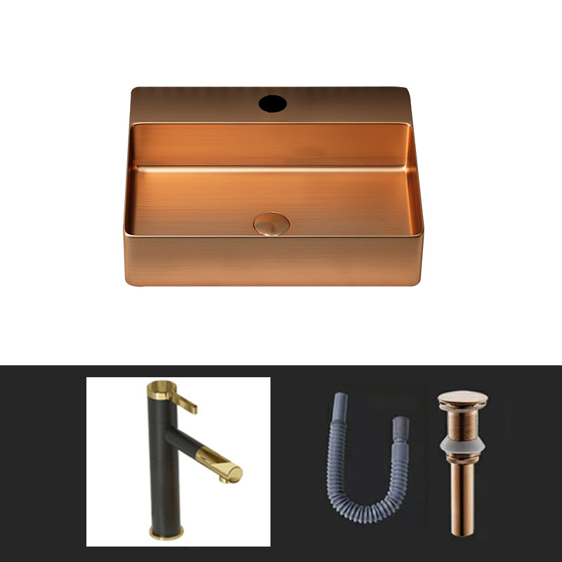 Modern Bathroom Sink Rectangular Bathroom Sink with Basin and Faucet